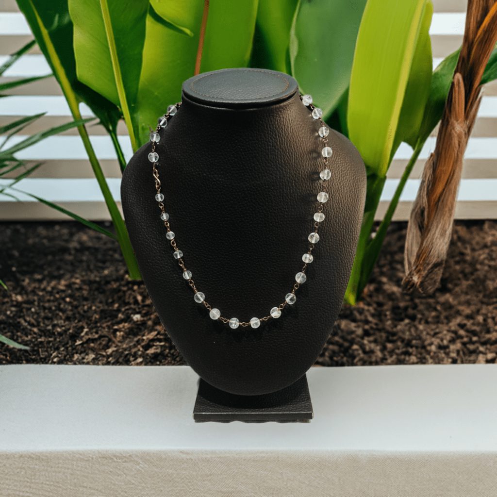 Sphatik Mala in Copper 54 Beads