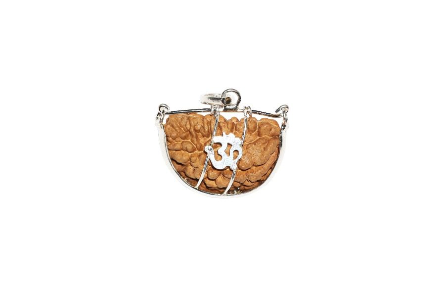 1 Mukhi Rudraksha Moon-Shape (India) Silver Cap Main Photo Thumbnail