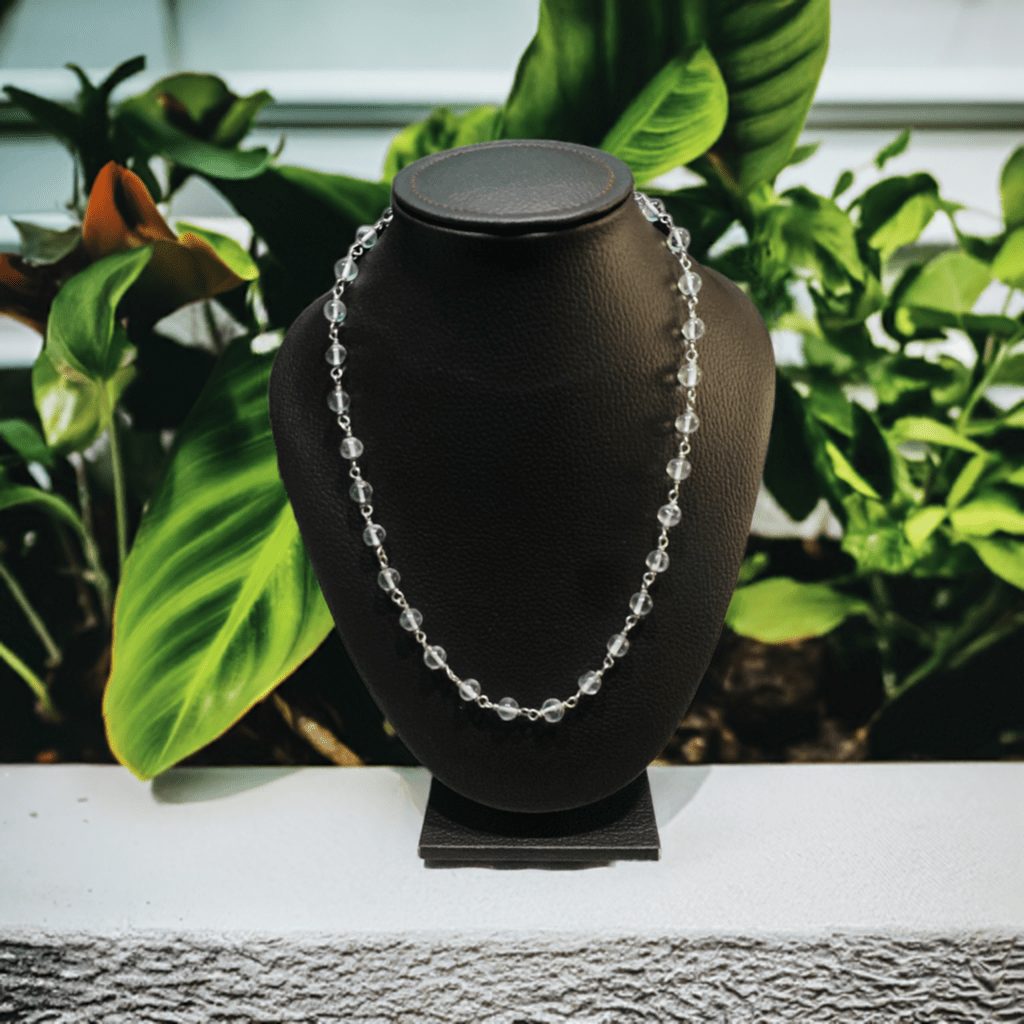 Sphatik Silver 54 Beads Mala