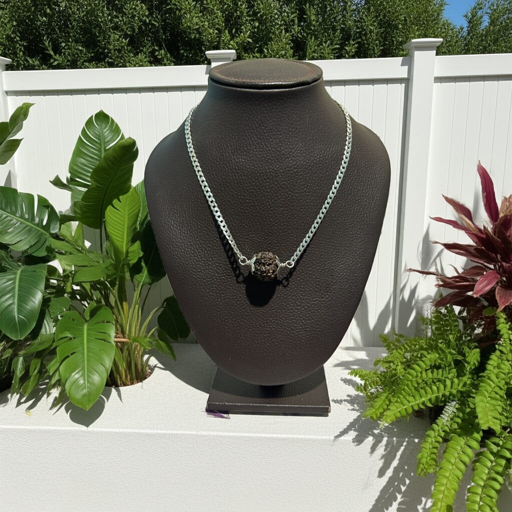 5 Mukhi Rudraksha Pendant with Silver Chain