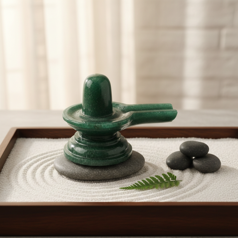 Green Jade Shiva Lingam